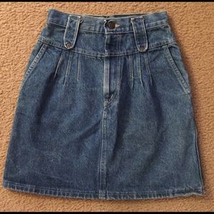 CHIC Women’s HIGH WAIST Denim JEAN SKIRT VTG 80’s